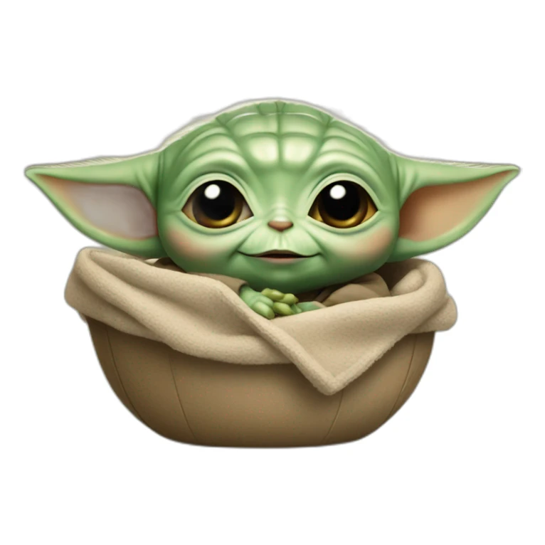 Baby yoda smiley sticker