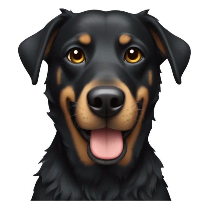 Black dog with halo sticker