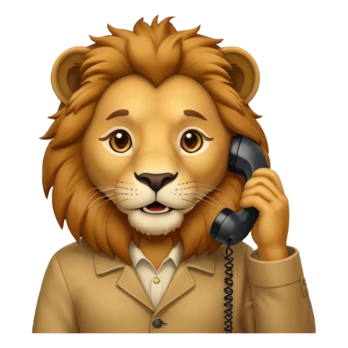 Lion on the phone sticker