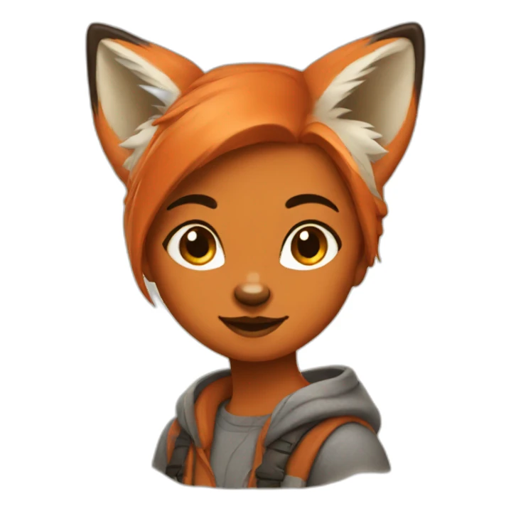 red fox girl sticker