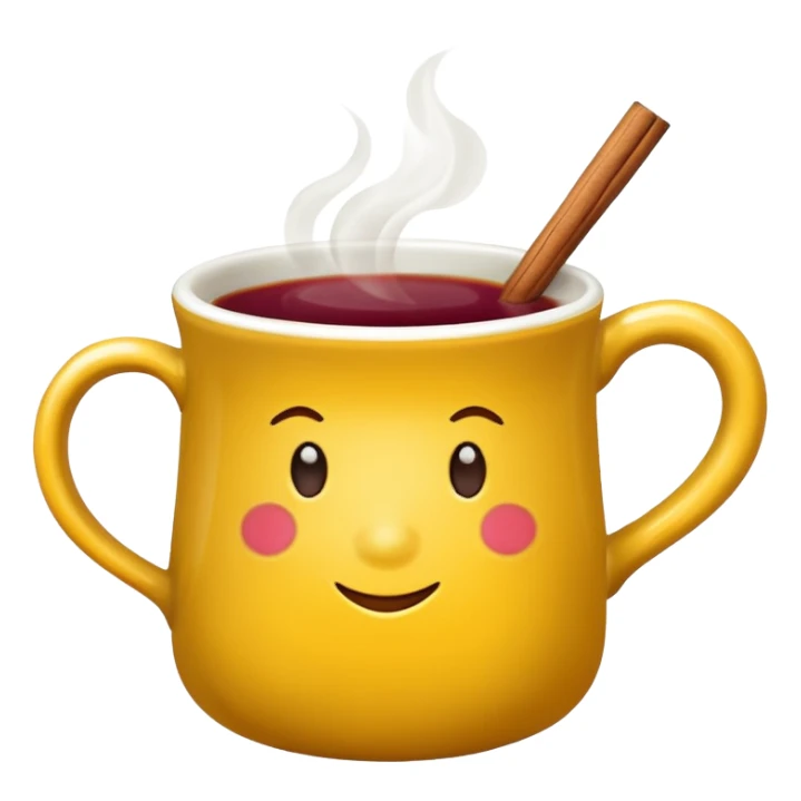 a yellow mug with steaming mulled wine without straw

 sticker