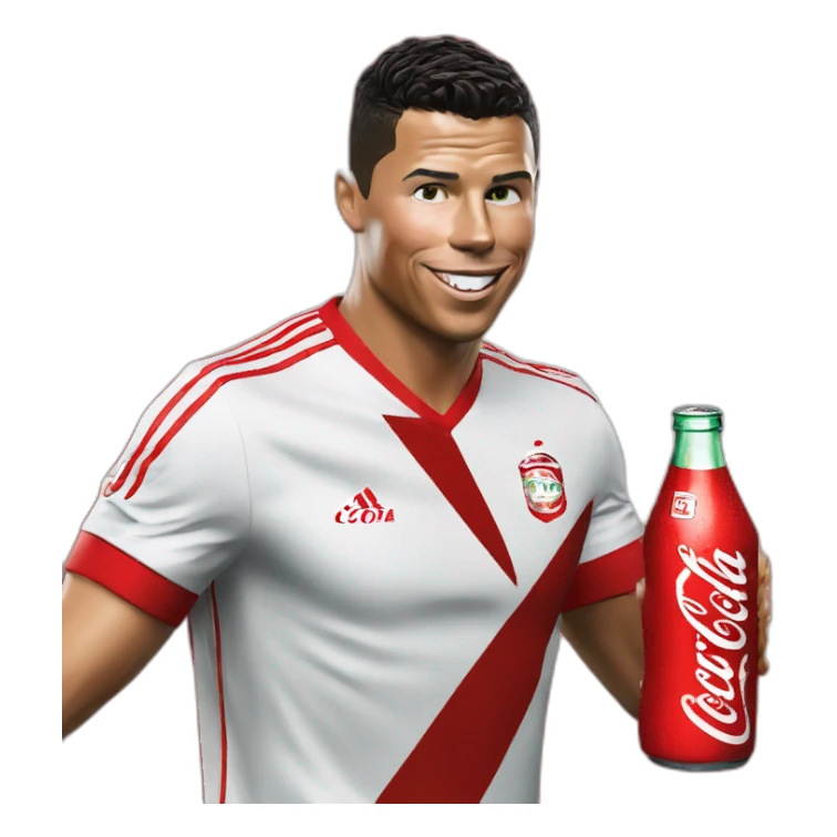 cristaiano ronaldo drinking coca cola sticker
