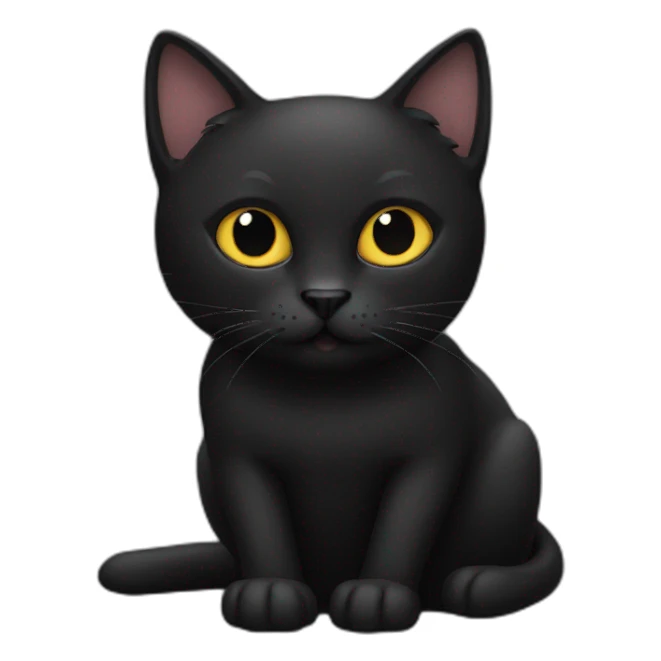 black cat that shows "tsss" sticker