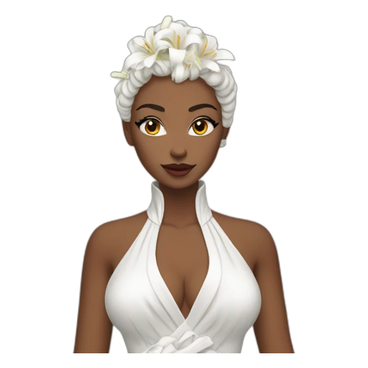 white lilly inspired  high resemblance gown sticker