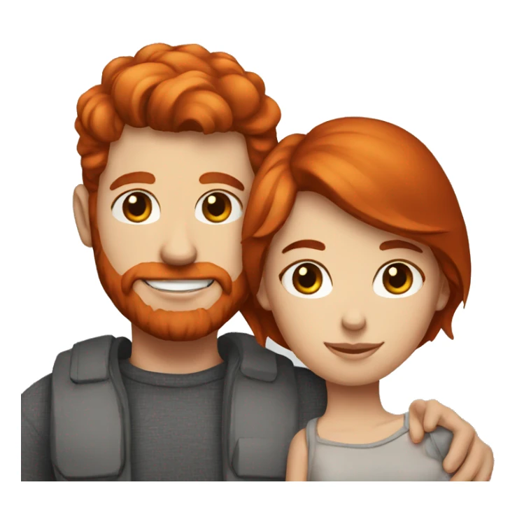 Red head man with brunette girlfriend  sticker