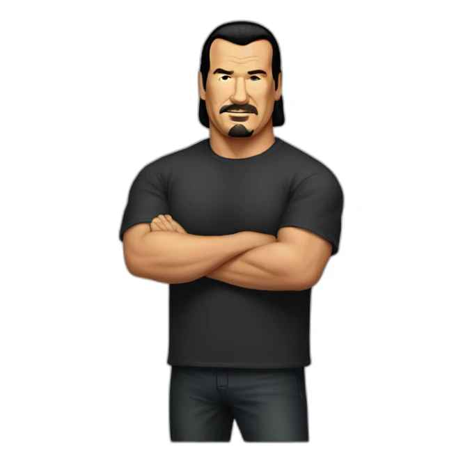 steven-seagal cartoon wearing tee sticker