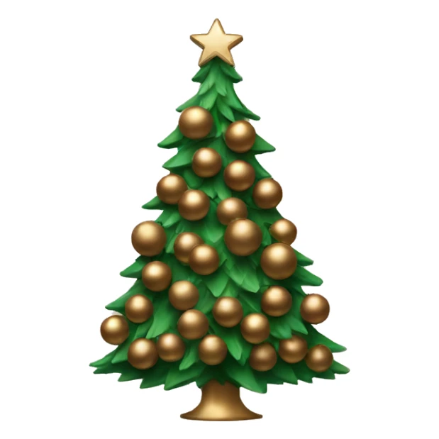 Christmas tree with bronze balls sticker