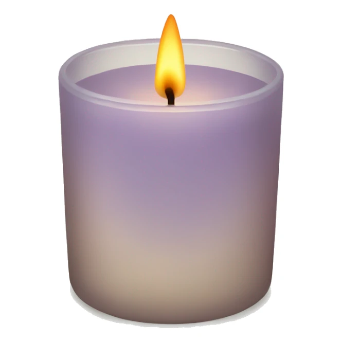 Candle in a powder-colored glass sticker