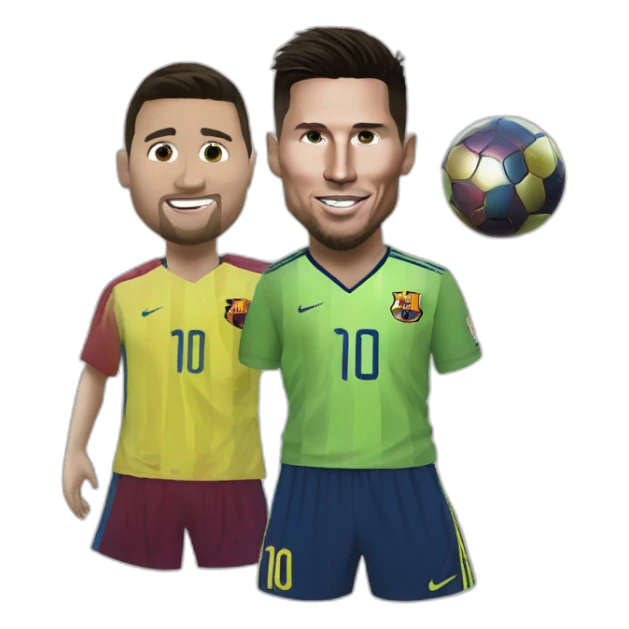messi with ronaldo sticker