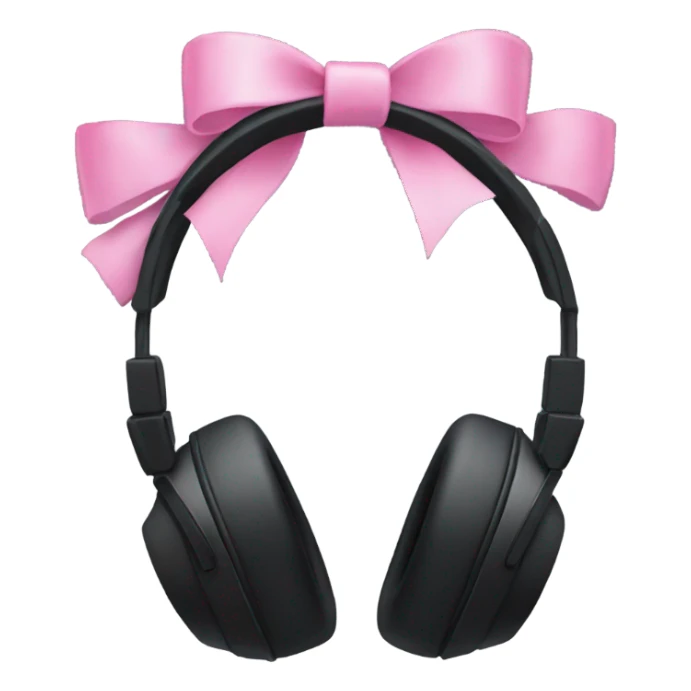 all black  headset with pink bows sticker