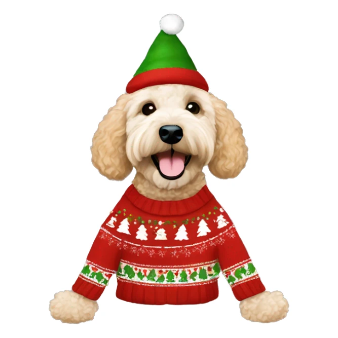 goldendoodle Elf-MrNarwald Christmas sweater sticker