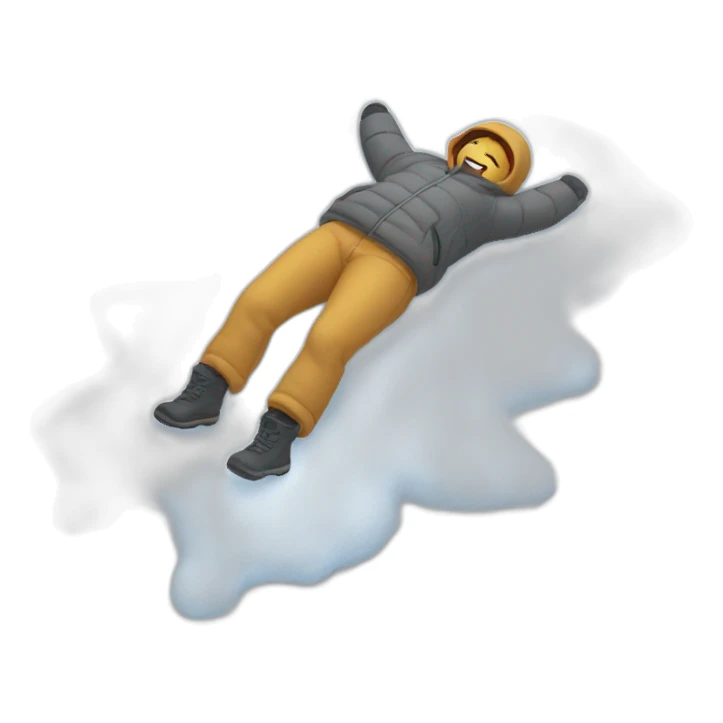 flattened person making snow angel sticker