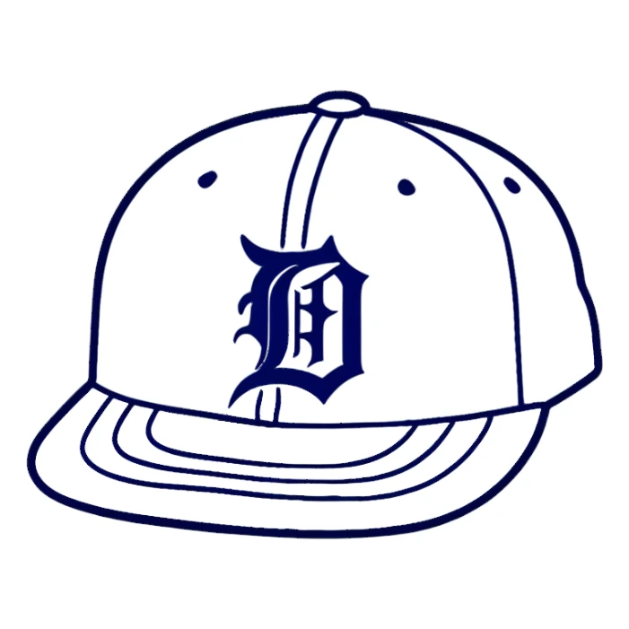 Detroit Tigers baseball cap sticker