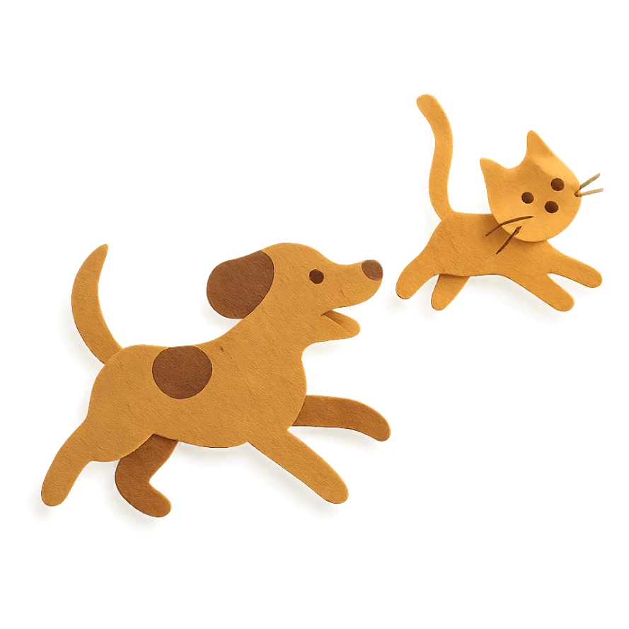 dog chasing cat sticker