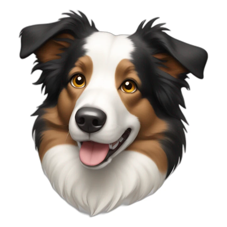 tricolor border collie with no white on the muzzle sticker