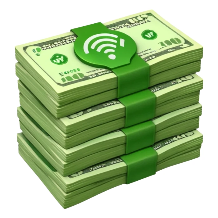 wifi money bill stack sticker