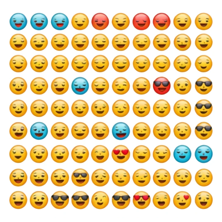 100 emoji with 200 sticker