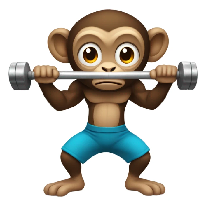 Monkey lifting weights sticker