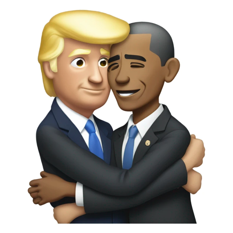 Trump hugging Obama sticker