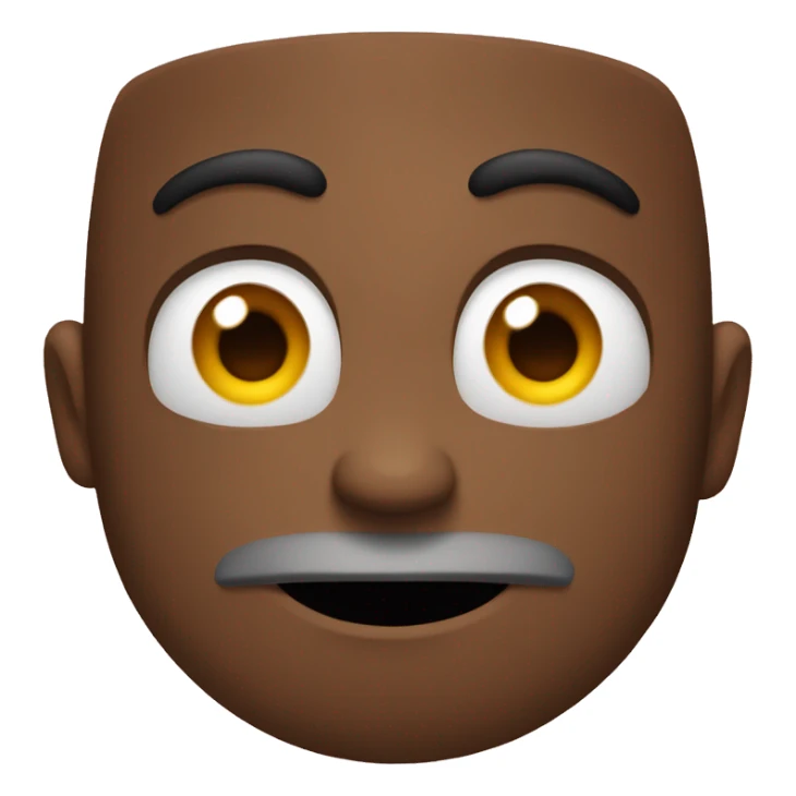 Cringe emoji with monobrow sticker