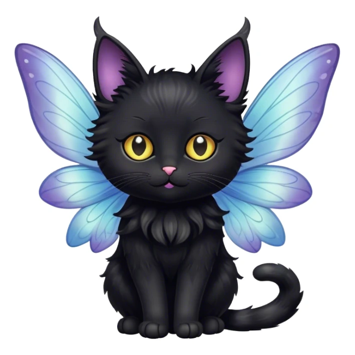 Black cat fairy sticker