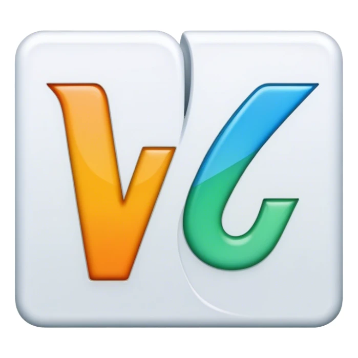Letter V and P merged into a sleek icon sticker