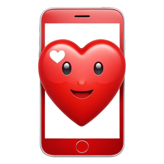 phone with a big heart sticker