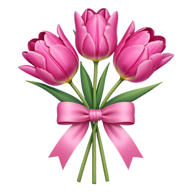 Pink tulips with a bow sticker