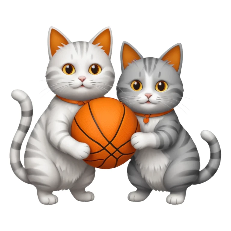 2 cats spinning basketballs sticker