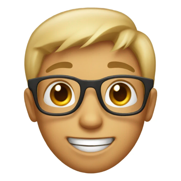 happy boy with glasses indoors sticker