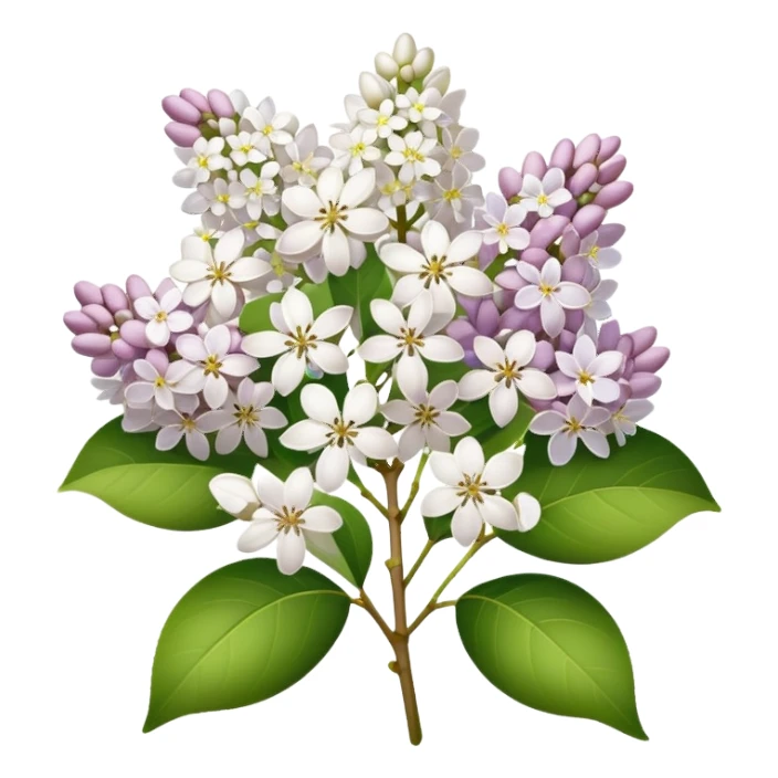 White Liliac flower sticker