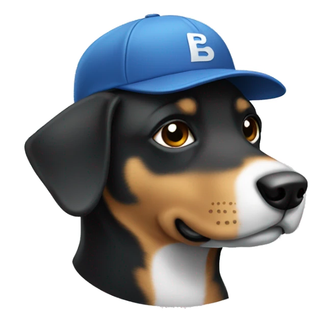 dog wearing backcap sticker
