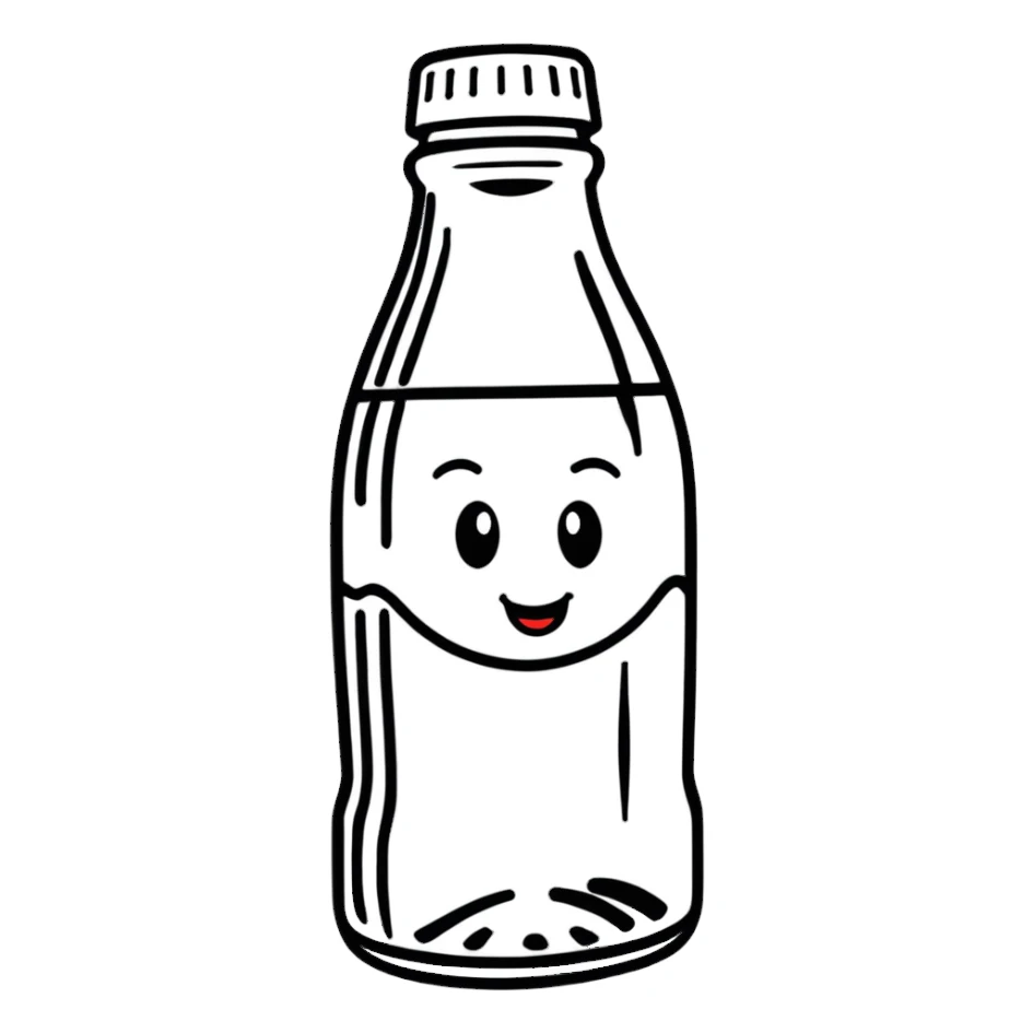 cute Coca Cola bottle character with a smiling face sticker