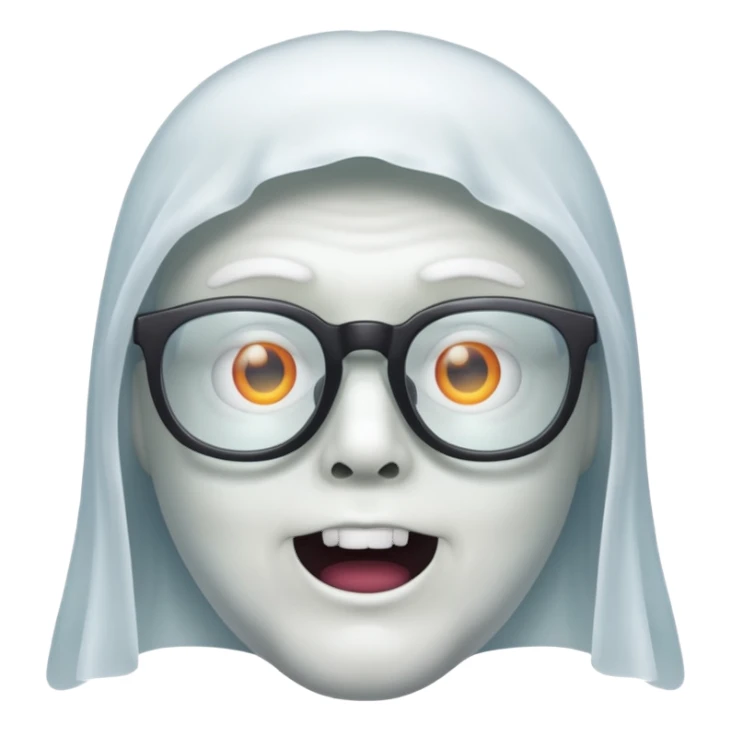 ghost with glasses sticker
