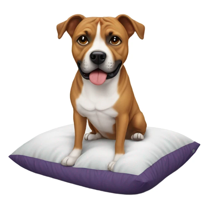 Big staffie dog small bed sticker