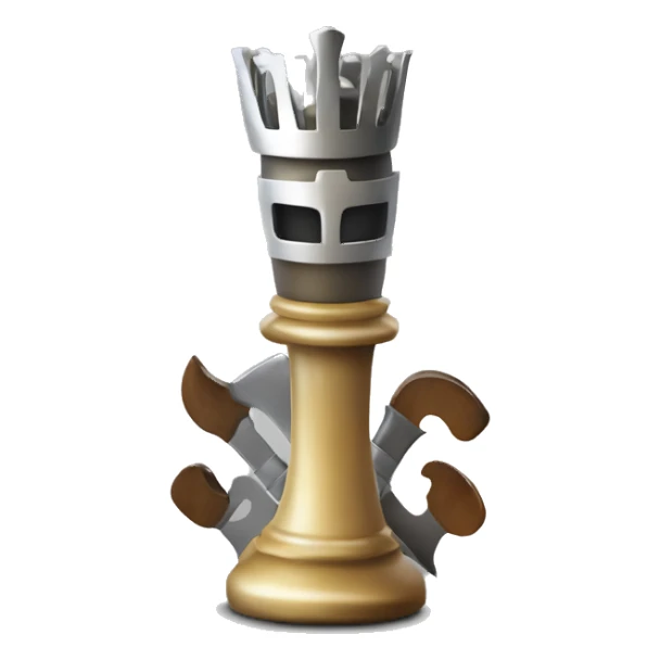 knight chess piece holding a fork sticker