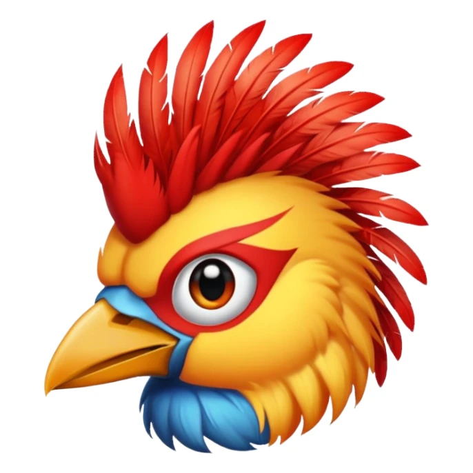 bird with piercings  and mohawk single vibrant colour  sticker