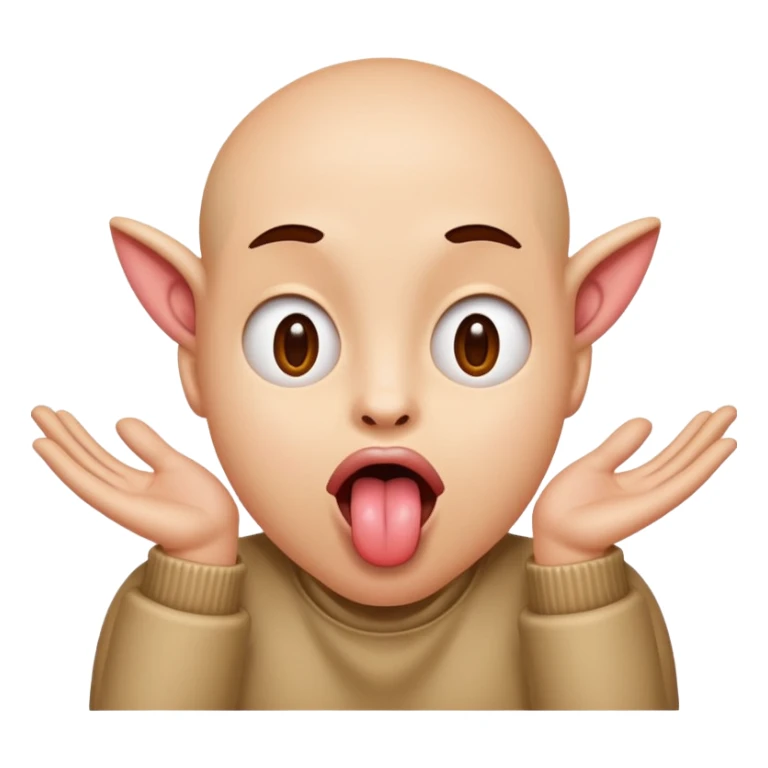 tongue out two hands spreading open sticker