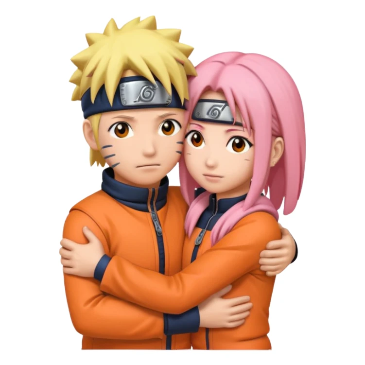 Naruto and Sakura together hugging  sticker