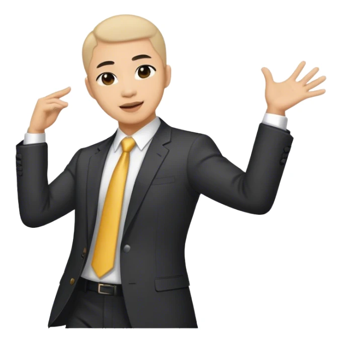 Asian lawyer dancing. sticker