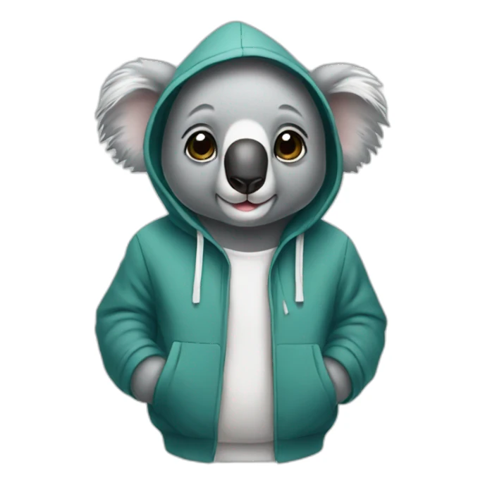 Koala wearing hoodie sticker