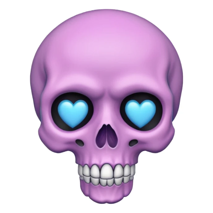 pastel emo skull with a heart eye sticker