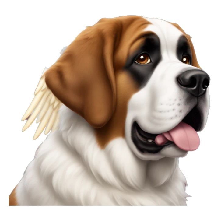 Saint Bernard with angel's halo sticker