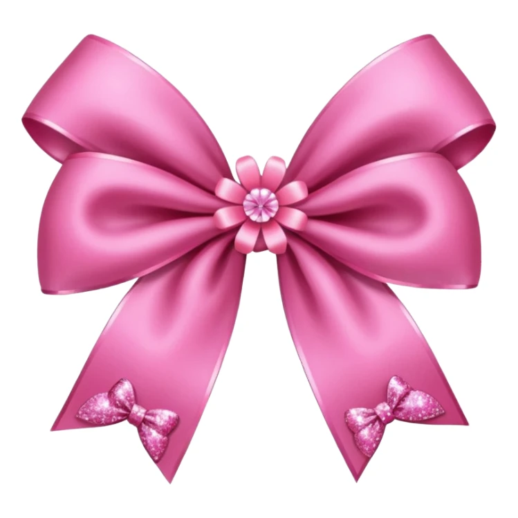kpop flower bow with glitter sticker