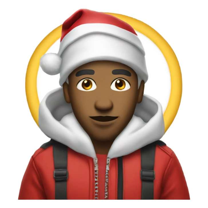 Rapper Lil Santa with a low taper fade sticker