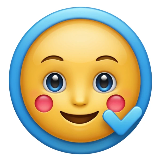 Make a emoji with blue tick sticker