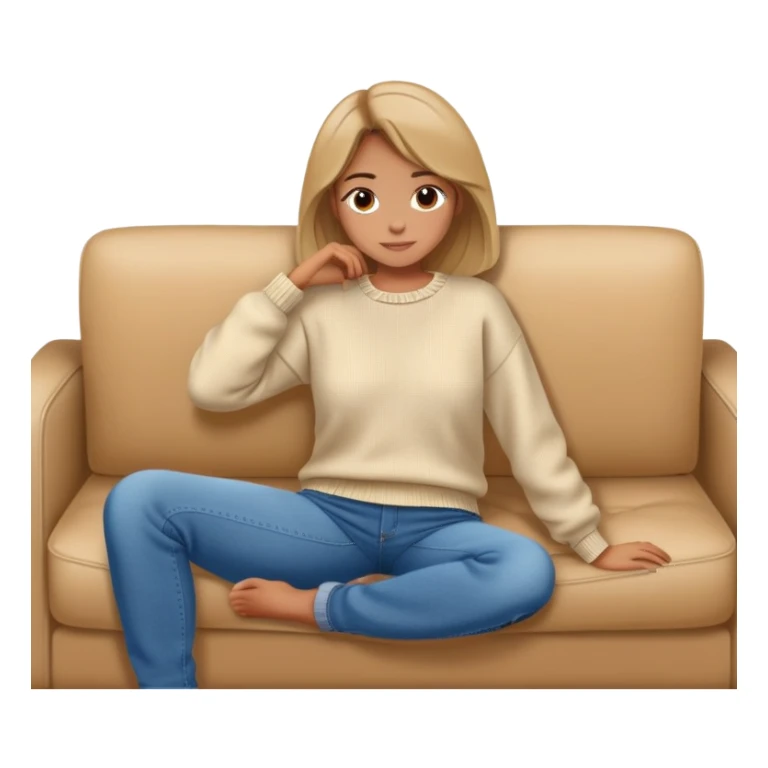 Girl lounging on couch sticker