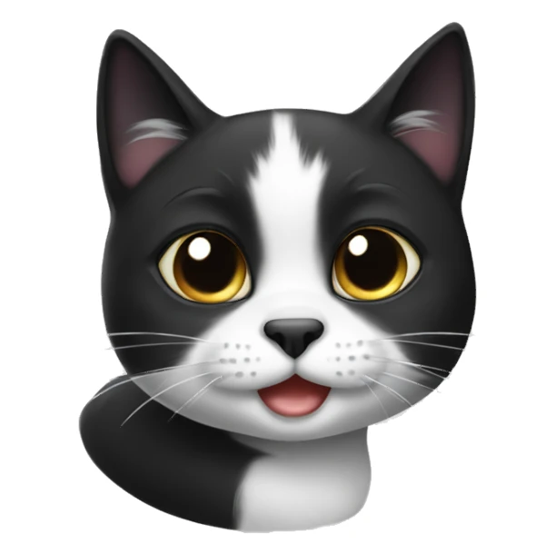 Cute black and white cat sticker
