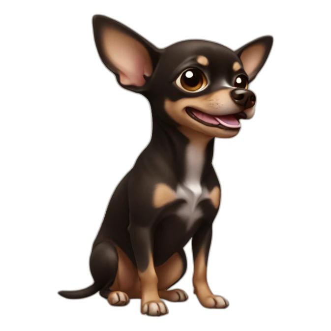 Dark Brown chihuahua lick sticker