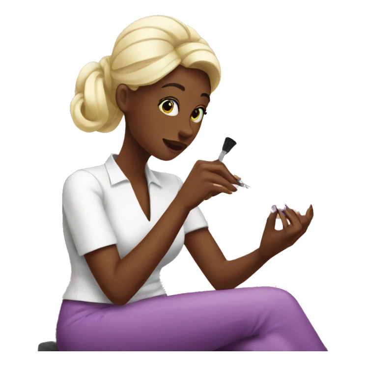 Women getting manicure sticker